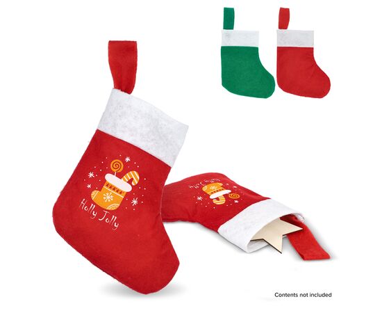 Filz-Weihnachtsstrumpf 20 cm Weiss, Rot -  LT90273-N0121