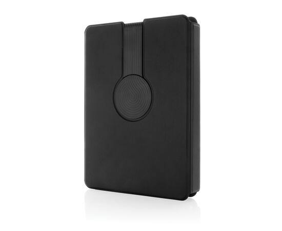 Swiss Peak RCS rePU notebook with 2-in-1 wireless charger Black - Swiss Peak P774.562