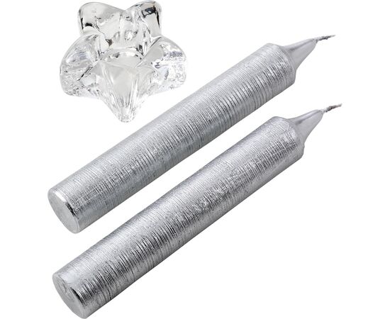 Twee glitterkaarsen met glazen houder Alexia Rood -  8217.008
