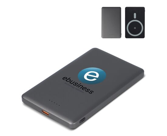 Nexus Wireless Powerbank Kompatibel mit MagSafe R-ABS 5000 mAh Schwarz, Gun metal - dard -  LT95510-N0235