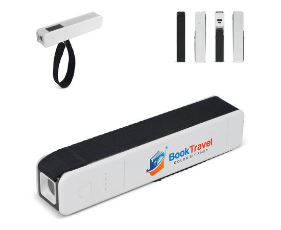5-in-1 Travel Powerbank - Bagageweegschaal - Zaklamp - Liniaal - Thermometer Wit -  LT95563-N0001