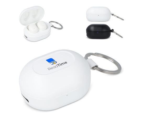 Mini Wireless Earbuds Keychain size White -  LT95602-N0001