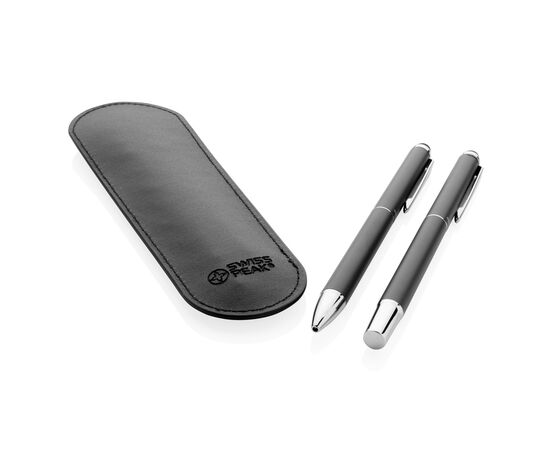 Swiss Peak deluxe pen set in PU pouch Black - Swiss Peak P611.011