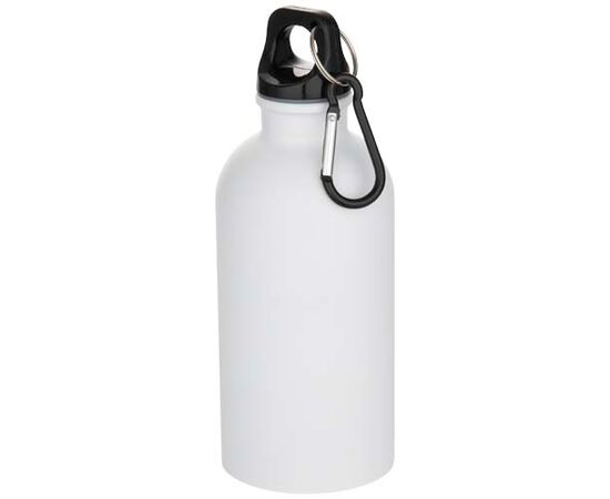 Oregon 400 ml matte RCS gecertificeerde enkelwandige roestvrijstalen waterfles met karabijnhaak Wit - Unbranded 10087101