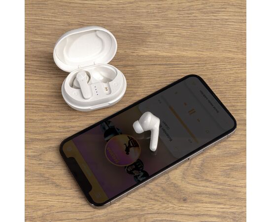 RCS standaard recycled plastic TWS oordoppen Wit - XD Collection P329.673