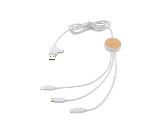 Ontario 1.2 metre 6-in-1 charging cable White - XD Collection P302.413