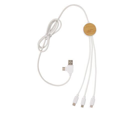 Ontario 1.2 metre 6-in-1 charging cable White - XD Collection P302.413