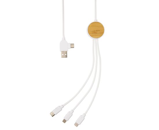 Ontario 1.2 metre 6-in-1 charging cable White - XD Collection P302.413