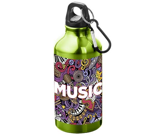 Oregon 400 ml aluminium waterfles met karabijnhaak Appelgroen, Parelmoer - Unbranded 10000200