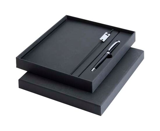 Legato Elegance A5 Hardcover Notizbuch mit Tintenroller Set Schwarz, Schwarz - Luxe 10625890