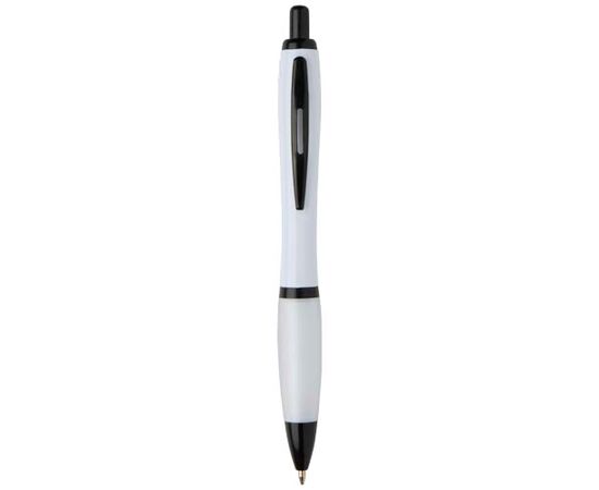 Stylo bille Nash en plastique recyclé avec garnitures noires (encre noire) Blanc - Unbranded 10629601