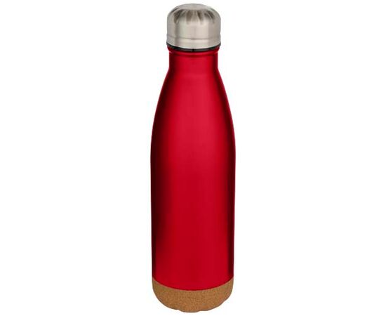 Bouteille d&#8217;eau Cove de 500 ml en acier inoxydable isolée sous vide et à double paroi avec détails en liège Rouge - Unbranded 10089221