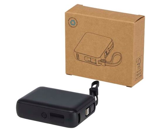 Acrux 35 W 10.000 mAh Tablet Powerbank mit integriertem Typ-C-Kabel aus recyceltem Kunststoff Schwarz - Unbranded 12445090