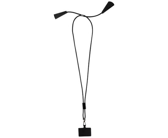 Funi smartphonelanyard van gerecycled plastic met ingebouwde datasynchronisatie en 5 in 1 snellaadkabel van 100 W Zwart - Unbranded 12445390
