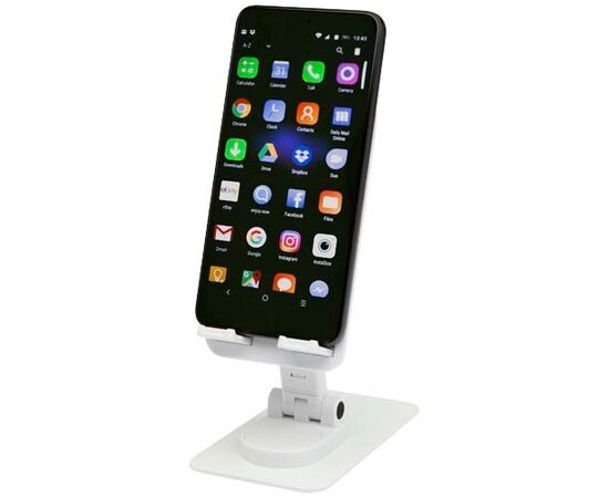 Alhena Klappbare Smartphonehalterung aus recyceltem Kunststoff mit Metallständer für den Schreibtisch Weiß - Unbranded 12446701