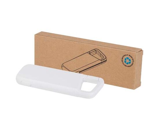 Alkes 5000 mAh 12W recycled plastic water resistant power bank with carabiner White - Unbranded 12447001