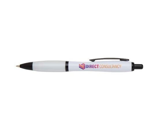 Stylo bille Nash en plastique recyclé avec garnitures noires (encre noire) Blanc - Unbranded 10629601