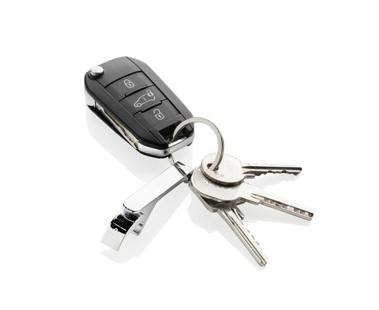 RCS flesopener sleutelhanger van gerecycleerde zinklegering Zilver - XD Collection P191.6002