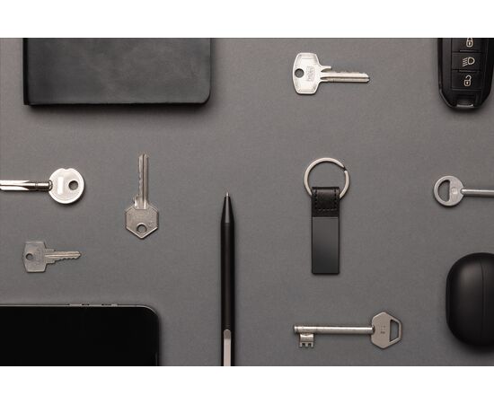 Luxe PU sleutelhanger RCS gerecycled zinc alloy Zwart - XD Collection P191.6401