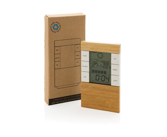 Utah Wetterstation aus RCS rKunststoff & Bambus Braun - XD Collection P279.419