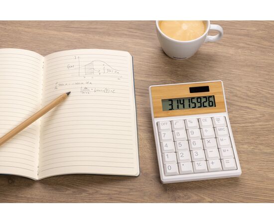 Calculatrice en bambou et plastique recyclé RCS Utah Brun - XD Collection P279.519