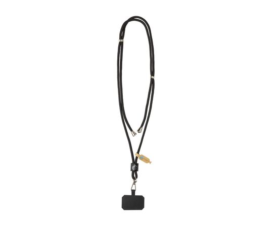 CarryLoop RCS rPET verstelbare lanyard met telefoonhouder Zwart - XD Collection P302.8101