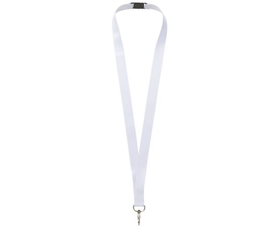 Addie gerecycled PET lanyard met safety breakaway sluiting Zwart, Wit - Unbranded 1PL0801C