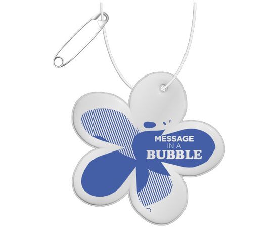 RFX&#8482; H-13 reflecterende TPU hanger met bloemen Wit - RFX™ 1PR11901