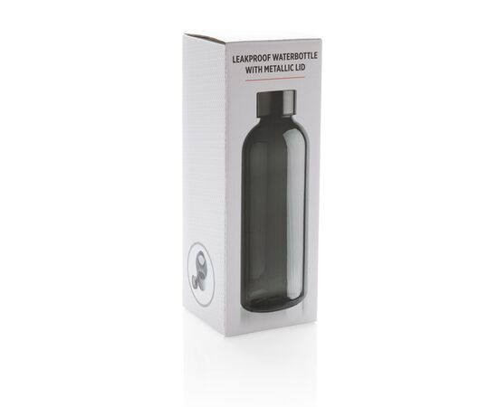 Leakproof water bottle with metallic lid Black - XD Collection P433.441