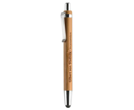 Bamboe balpen met touch tip Hout -  MO8052-40