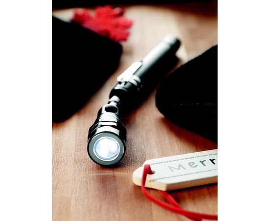 Uitschuifbare alum zaklamp Zwart -  MO8621-03