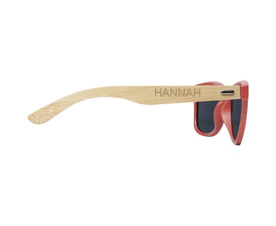 Sun Ray Bambus Sonnenbrille Rot - Unbranded 12700521