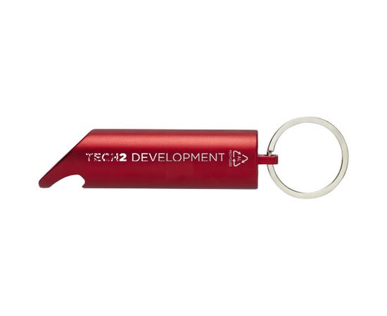 Flare led-lamp en flesopener van gerecycled aluminium met sleutelhanger Rood - Unbranded 10457421