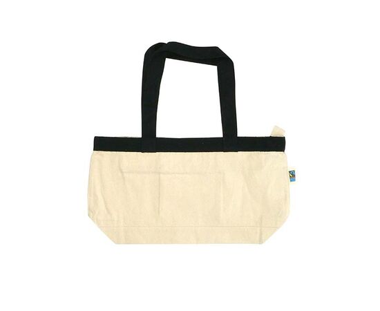 Fairtrade Luxus-Shopper 310GSM Baumwolle mit farbigen Henkeln Schwarz - MultiGift Fairtrade 997903