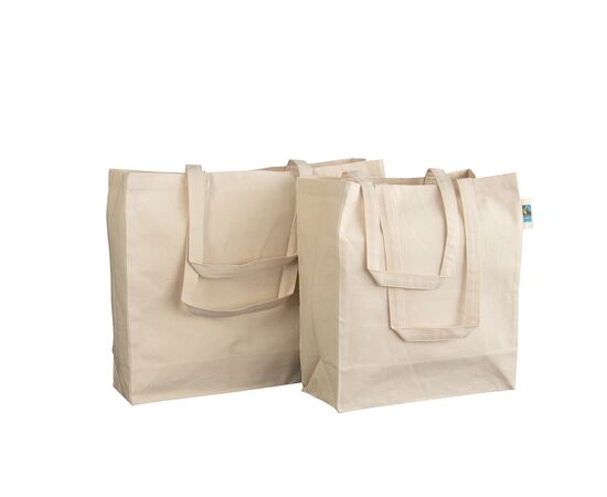 310 Gramm Fairtrade Tasche mit langen Griffen Ecru - MultiGift Fairtrade 998513