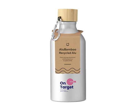 AluBamboo GRS Recycled Alu 500 ml water bottle Silver -  152501