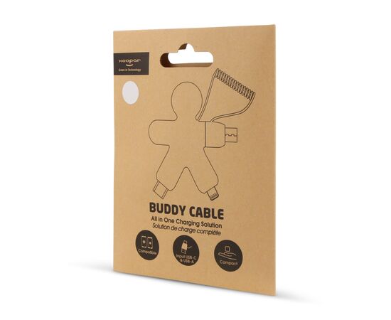 2064 | Xoopar Buddy Eco Charging Cable Weiß - Xoopar LT41000-N0001