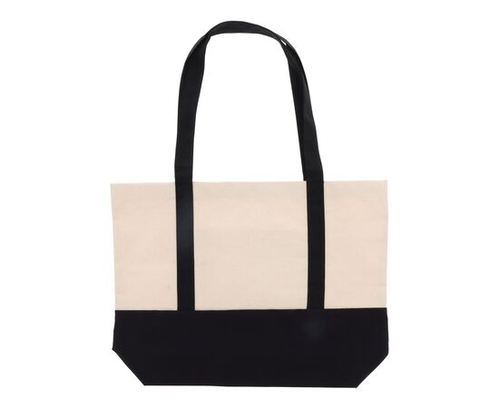 Sac de plage toile de coton OEKO-TEX® 280g/m² 42x10x30cm Noir -  LT95247-N0002