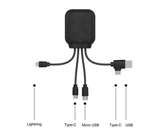4001 | Xoopar Iné Gamma Charging cable with NFC and 3.000mAh Powerbank Schwarz - Xoopar LT41014-N0002