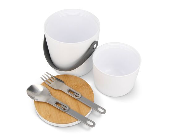 Lunch Containers R-PP &amp; Bamboo White -  LT90417-N0001