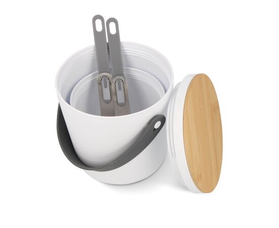 Lunch Containers R-PP &amp; Bamboo White -  LT90417-N0001