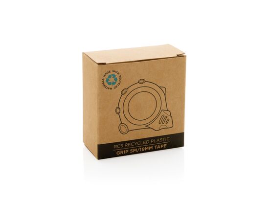 Grip 5m/19mm Maßband aus RCS recyceltem Kunststoff Grau, Schwarz - XD Collection P112.151