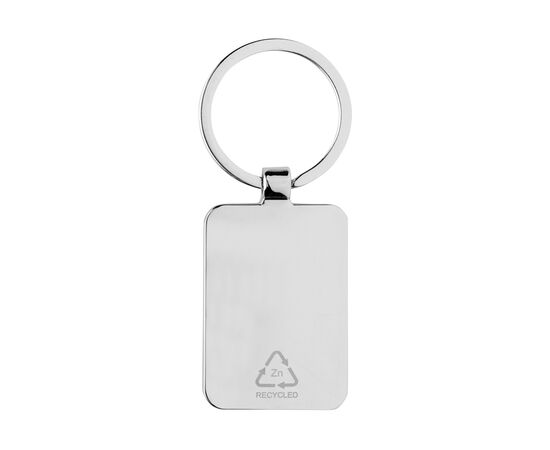 Porte-clés rectangle en alliage de zinc RCS et bambou Argent, Marron - XD Collection P191.6809