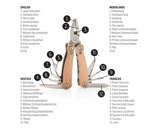 Mini-outil multifonctions Wood Brun - XD Collection P221.379