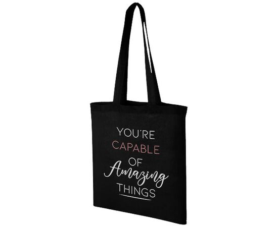 Sac shopping coton Carolina 100 gr/m² 7L Noir - Unbranded 11941101