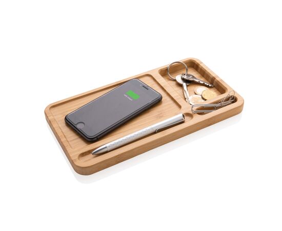 Bamboe bureau-organizer 10W draadloze oplader Bruin - XD Collection P308.399