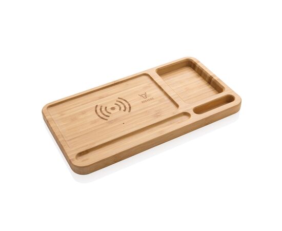 Bamboe bureau-organizer 10W draadloze oplader Bruin - XD Collection P308.399