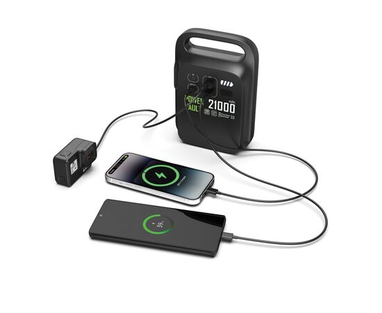 Power Vault 21.000mAh tragbare Powerstation aus RCS rPlastik Schwarz - XD Collection P322.331