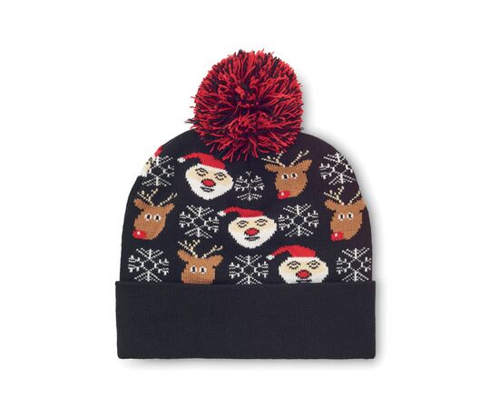 Weihnachtliche Strickmütze Schwarz -  CX1529-03