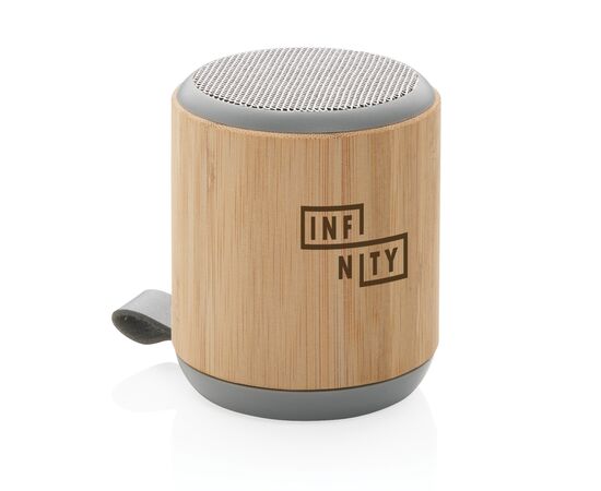 Bamboe en fabric 3W draadloze speaker Bruin - XD Collection P329.379